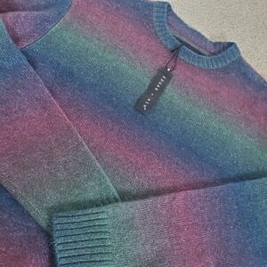Edgar + Ash Sweater Rainbow Ombre Color Men's Size XS Crew Neck